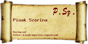 Pisak Szorina névjegykártya
